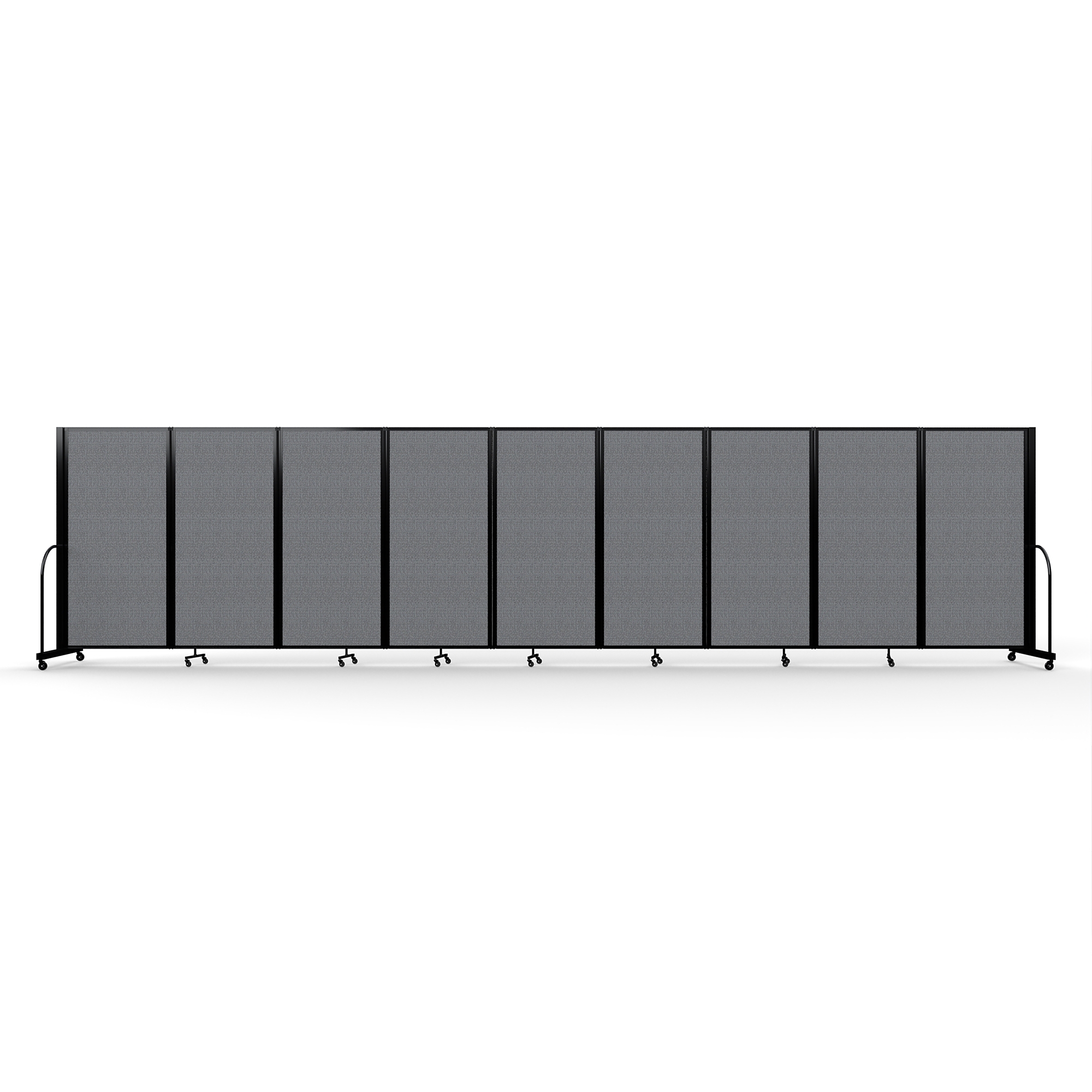 Screenflex Full Motion Divider — 6ft. x 25ft. 1in., Black Frame, Stone, Model# FSH-609-B-DG
